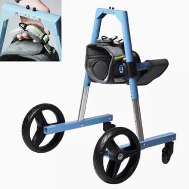 Imagem de Cadeira de rodas grande para suporte de perna dianteira - Carrinho de mobilidade de 4 rodas para cães feridos/paralisados - Dispositivo assistivo para reabilitação e treinamento