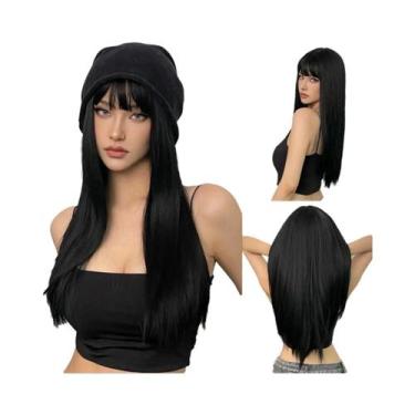 Imagem de Peruca Sintética Longa E Lisa Branca Para Mulheres, Cabelo Colorido Pa