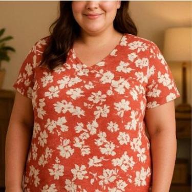 Imagem de Blusa Feminina Estampada Floral Arruaça MC Plus Size-Feminino