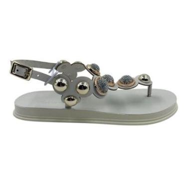 Imagem de Sandália Papete Miss Love com Brilho Off White PR151 - Off 38-Feminino