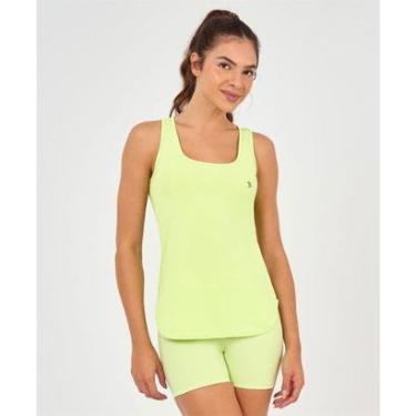 Imagem de Regata Alto Giro Gola Redonda Alongada Verde Menta-Feminino