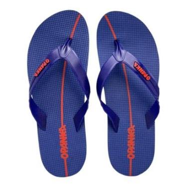 Imagem de Sandalia Opanka Masculina Chinelo Dedo Flexível Azul Branco 7154-Masculino