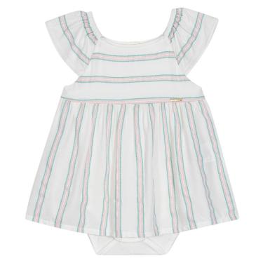 Imagem de Vestido Body Manga Curta Bebê Menina Nini & Bambini Branco-Feminino