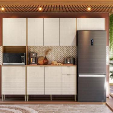 Imagem de Cozinha Compacta Soul 6 Portas Freijó/Soft - Kits Paraná, Bege Claro
