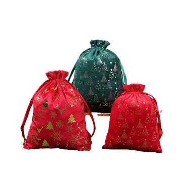 Imagem de Conjunto de sacolas de presente de Natal, estampado em papel alumínio 