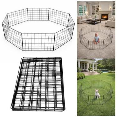 Imagem de Cercadinho para Pets Pequeno Porte Aramado Preto Kit Pratico Preto 40c