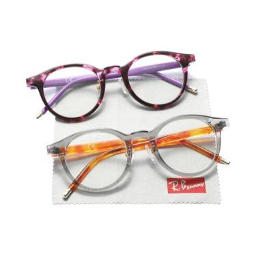 Imagem de Óculos De Leitura Unissex Com Lentes Transparentes 2PCS Óculos Redondo