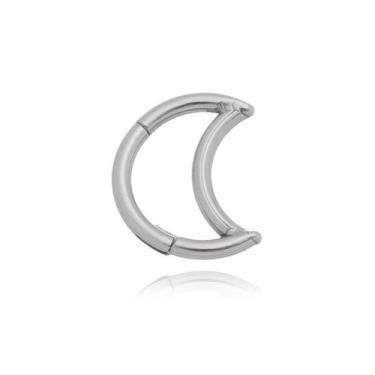 Imagem de Piercing Argola Lua Aço Cirúrgico 316L Clicker Cor:Dourado - Bub Gli, 