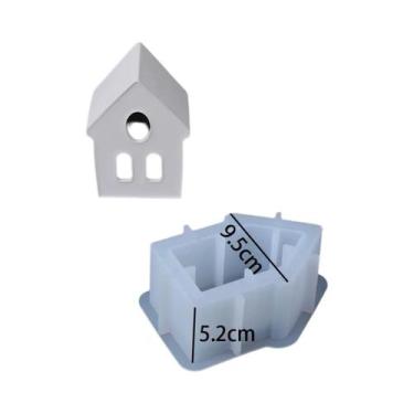 Imagem de Molde De Silicone DIY Para Suporte De Lâmpada Em Formato De Casa De Pá