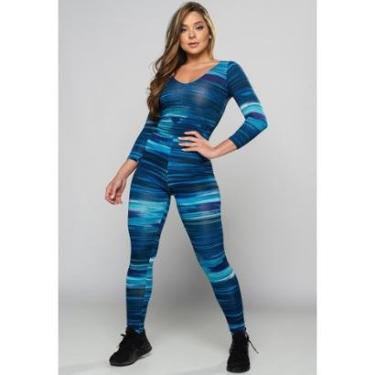 Imagem de Macacão Longo Feminino 3/4 Costa Fechada Fitness Suplex Academia Mvb Modas-Feminino