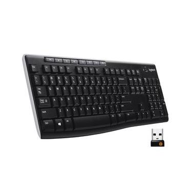 Imagem de Teclado sem fio Logitech K270 com 8 Teclas Multimídia, Conexão USB, Pilhas Inclusas e Layout ABNT2