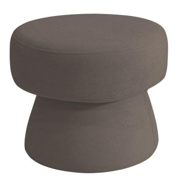 Imagem de Puff Decorativo Redondo Liz Sala De Estar Bouclé Marrom - Nexta Casa