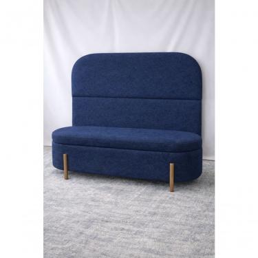 Imagem de Kit Atenas Cabeceira De Cama Box Orgânica E Recamier Calçadeira Baú Casal 140 Cm Suede Azul Marinho Do Lar Móveis