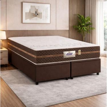 Imagem de Cama Box Baú Queen Colchão Molas Flora Gazin 158x198x61cm