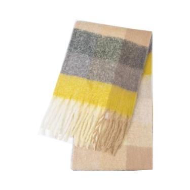 Imagem de Cachecol De Luxo Feminino Em Cashmere, Pashmina Grossa E Quente, Lenço