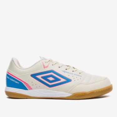 Imagem de Chuteira Futsal Umbro Neo-Comfort Unissex, Branco, Rosa, 41