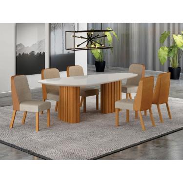 Imagem de Conjunto jantar 6 cadeiras maciça 2x1 vdo Iza  - Arbo Design