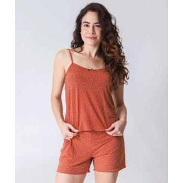 Imagem de Baby Doll Liganete Estampa Poá Alças Finas Marisa Marr-50271, Marrom, 