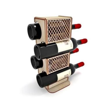 Imagem de Mini Adega Mdf Para 4 Garrafas - LENOBRE