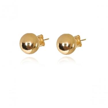 Imagem de Brinco De Bola Lisa Banhado Em Ouro 18k [f027]