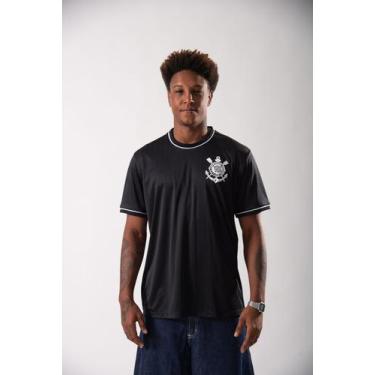Imagem de Camiseta Corinthians Masculina Arte Oficial Licenciada Rysca, Preto, M
