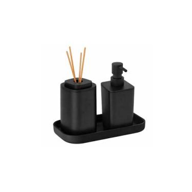 Imagem de Porta Sabonete Liquido Difusor de Ambiente e Bandeja Preto - CASACHA