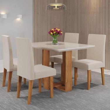Imagem de Mesa de Jantar Retangular Ville 120x90cm com 4 Cadeiras Venus - Viero