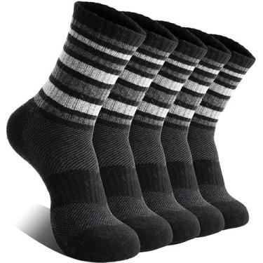 Imagem de Calcetines de Senderismo EBMORE de Lana Merino para Mujer 5 Pares (Neg