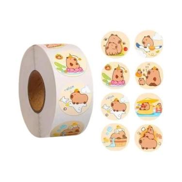 Imagem de Adesivos De Capivara Em Estilo Cartoon, 500pcs/Rolo Para Laptop, Noteb