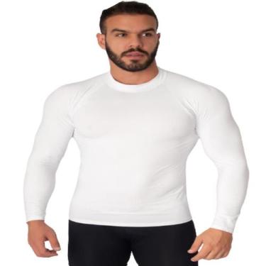 Imagem de Blusa Térmica Masculina Poliamida Segunda Pele - WLS Modas, M, Branco,