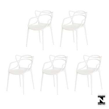 Imagem de Kit 5 Cadeiras Allegra Branca Sala Cozinha Jantar