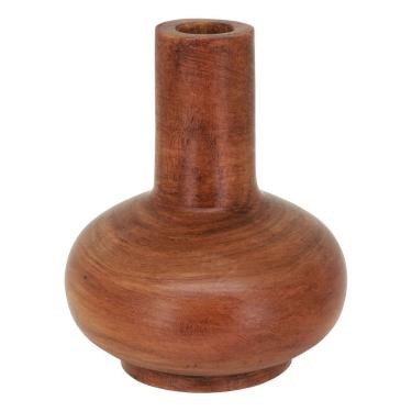 Imagem de VASO DECORATIVO ENFEITE PLANTA MADEIRA 16x13x13cm NATURAL