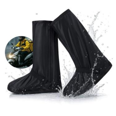Imagem de Polainas Galochas para Motoboy Par de Botas Impermeável Contra Chuva p