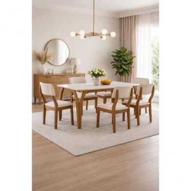 Imagem de Sala De Jantar Completa Com 6 Cadeiras Mave -domus Móveis