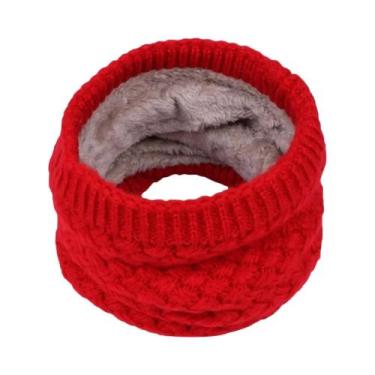Imagem de Cachecol De Inverno Tricotado Para Mulheres, Quente E Grosso, Cor Sóli