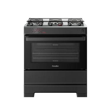 Imagem de Fogão de Piso 5 Bocas Gás Esmaltec T5ITP Mesa Inox Acendimento Automático Preto Bivolt