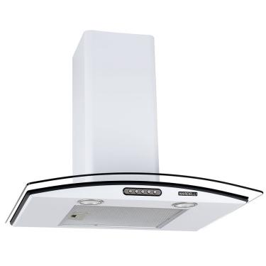 Imagem de Coifa de Parede Nardelli Vidro Curvo Slim White 60cm com Led e Filtro de Alumínio Branco 220V