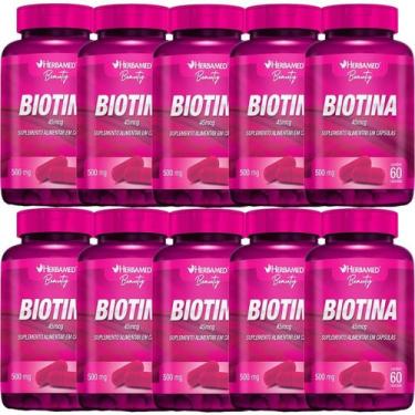 Imagem de Kit 10X Biotina 45mcg - 60 Cápsulas - Herbamed
