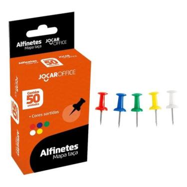 Imagem de Alfinetes para Mapa Jocar Taça Coloridos - Caixa c/ 50 unidades