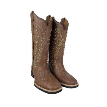 Imagem de Bota Texana Feminina Vimar Boots Couro Marrom - Ref. 13174, 34