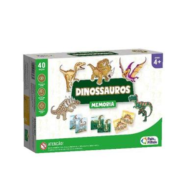 Imagem de Jogo da Memória Dinossauros 40Pçs Divertido Infantil Lúdico - Pais e F