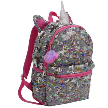 Imagem de Mochila de Costas Unicórnio Paetê Rosa - Clio