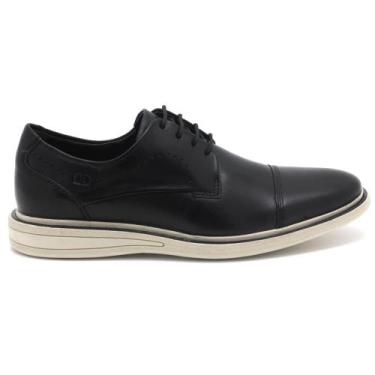 Imagem de Sapato Democrata Bay Casual Couro Cadarço Masculino 273101, Preto, 39