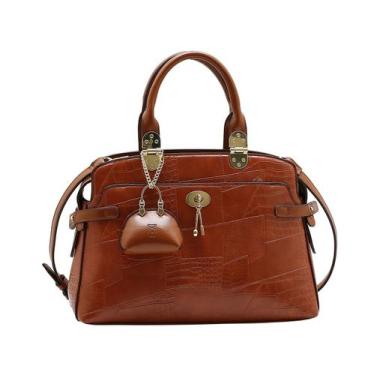 Imagem de Bolsa Clássica New Croco - Alça de Mão - Chenson 3485577 - Marrom
