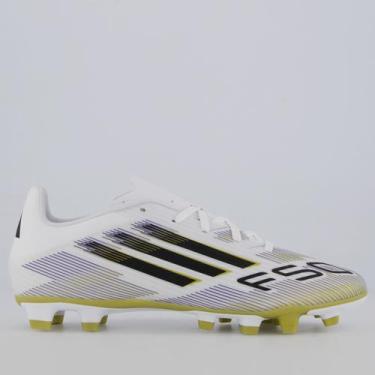 Imagem de Chuteira Adidas F50 Club FG/MG Campo Branca e Dourada, 43