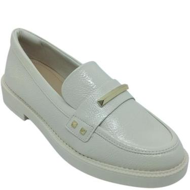 Imagem de Sapato Mocassim Ramarim Feminino Verniz Material Brilhante, Coconut, 3