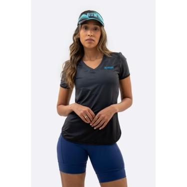 Imagem de Camiseta Dry Fit Feminina HUPI Strahl, G, Chumbo