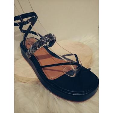 Imagem de Sandalia plataforma luiza fernandes 632, Preto, 37