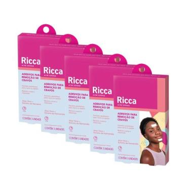 Imagem de Kit 5 Cx Adesivos para Remoção de Cravos Testa Queixo Acne Defense Ric