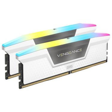 Imagem de Memória RAM Corsair Vengeance RGB 32GB Kit 2x16GB DDR5 5200MHz Iluminação RGB Branco